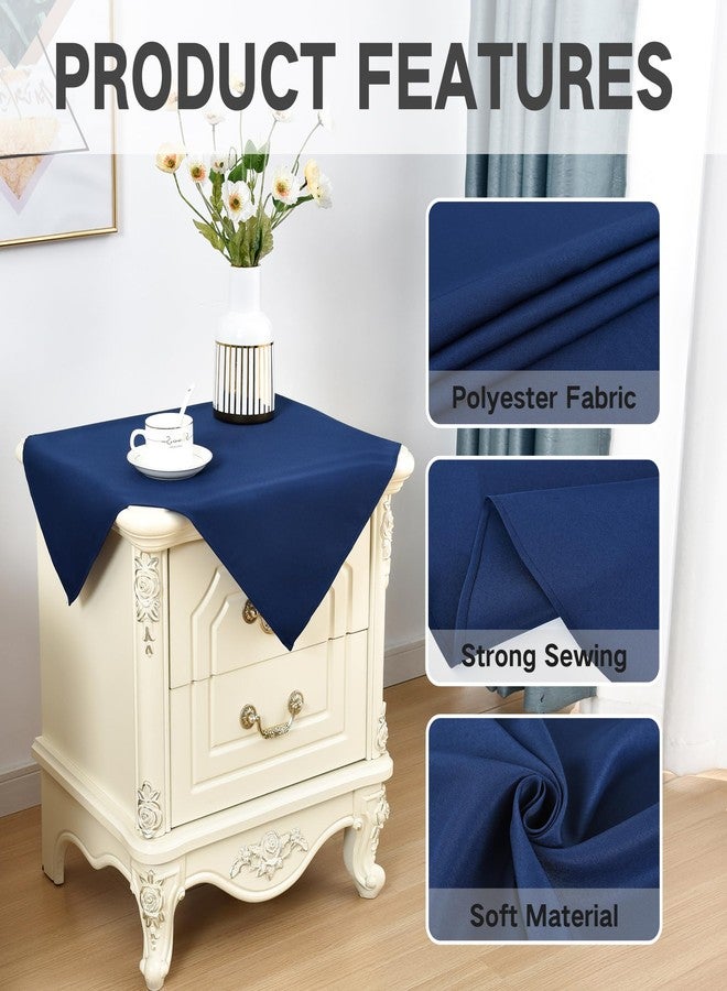 Nacuci Small Square Tablecloth 24x24 Inch Washable Polyester Side Table Cloth Solid Navy Heavy Duty End Table Cover for Dining Home Party - Image 5